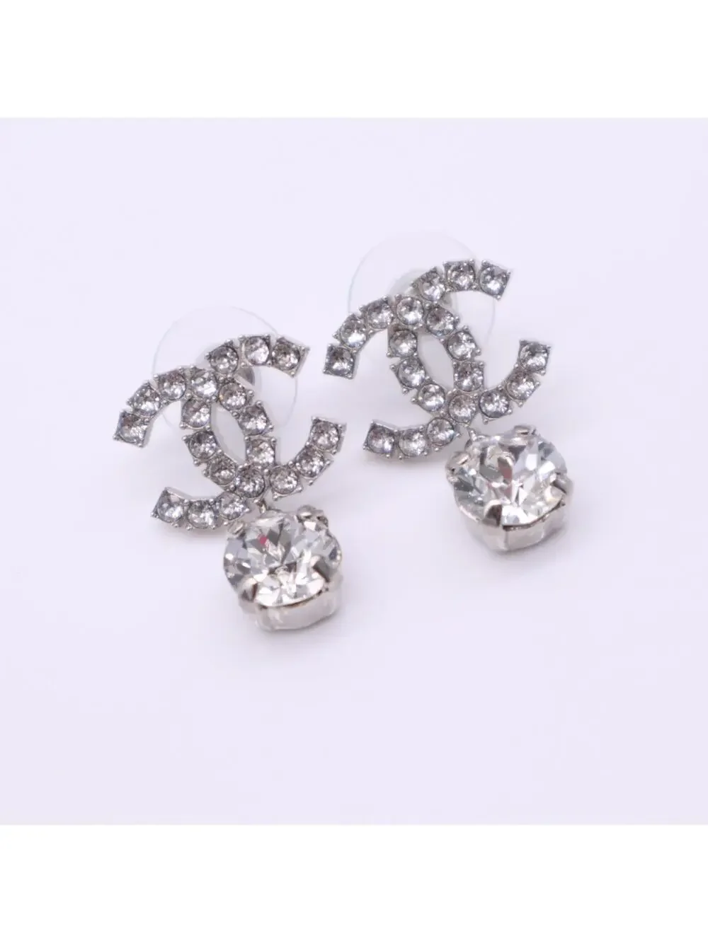 Chanel Cc Logo Earrings Sterling Silver #357842C84B